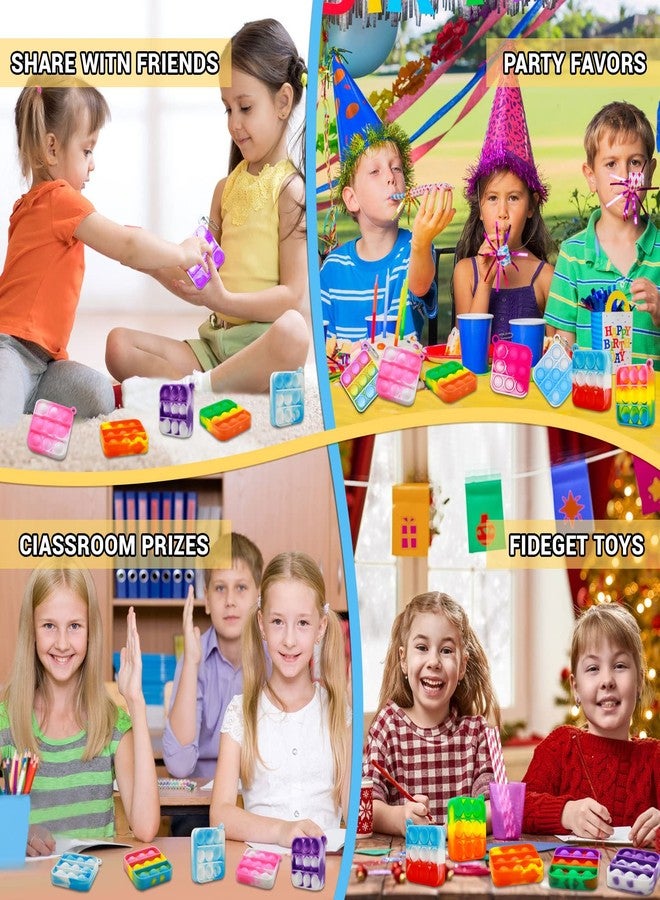BicMan 128 Pcs Valentine Party Favors for Kids Valentine's Day Gifts Sensory Fidget Toys for Kids Mini Push Pop Keychain Pop it Treasure Box Classroom Goodie Bags Stocking Stuffers Classroom Pinata Fillers - Image 5